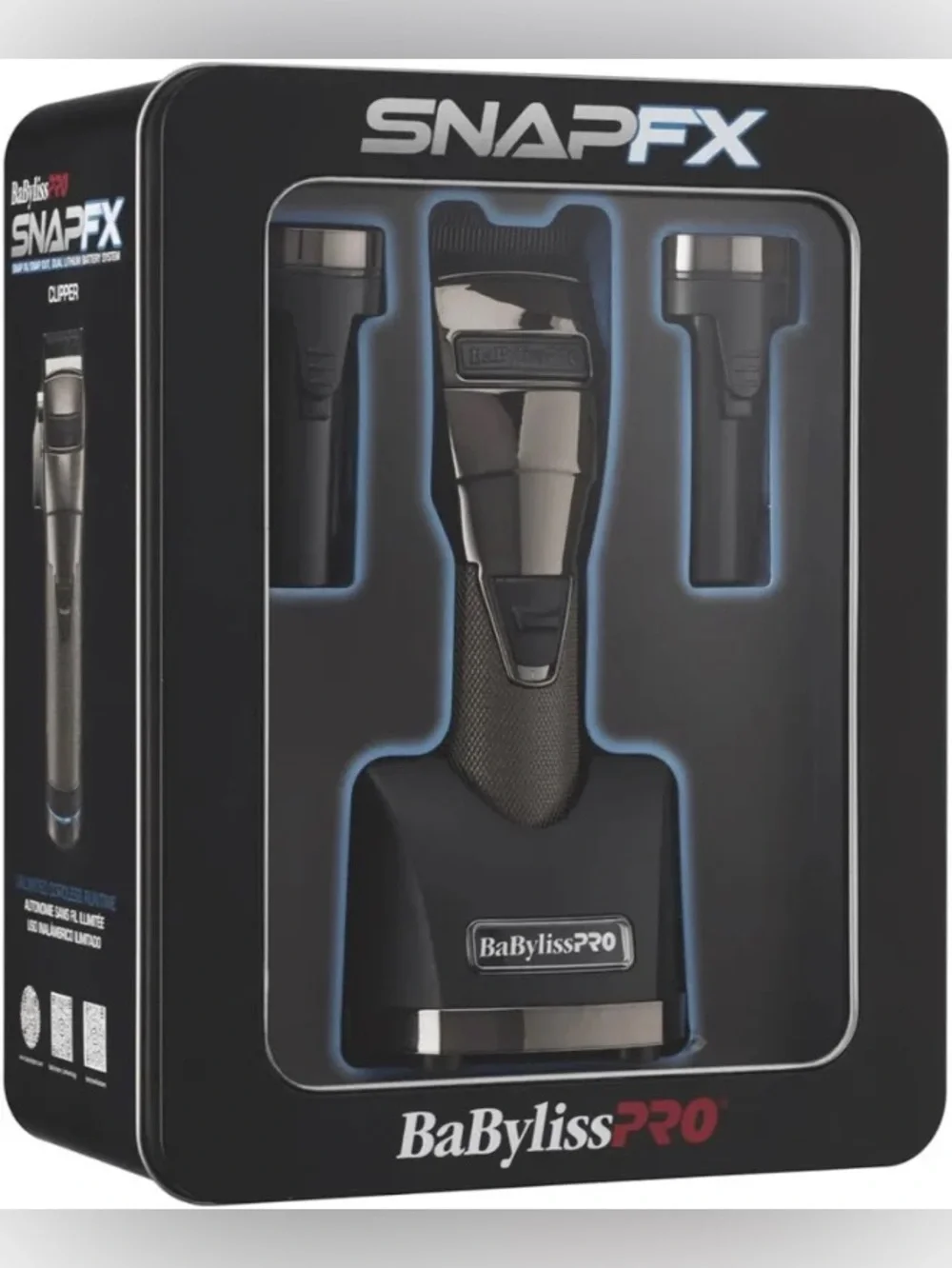 BaByliss SNAPFX Cordless Trimmer and Charging Stand - Black and Silver
